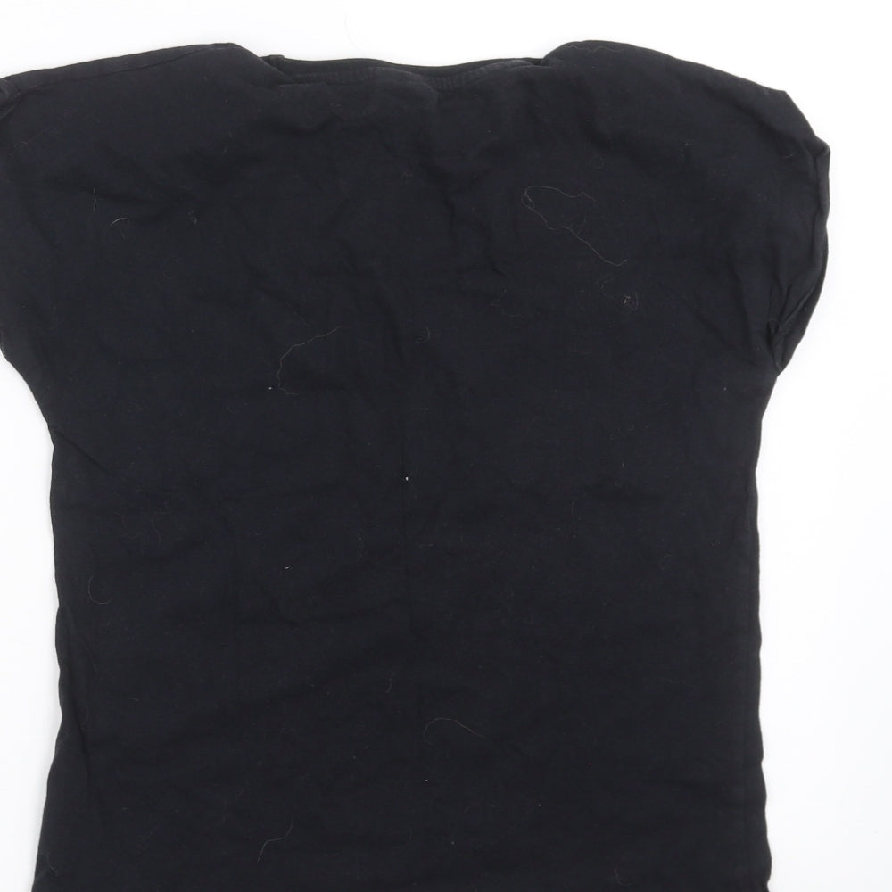 George Girls Black   Basic T-Shirt Size 11-12 Years  - Justice League