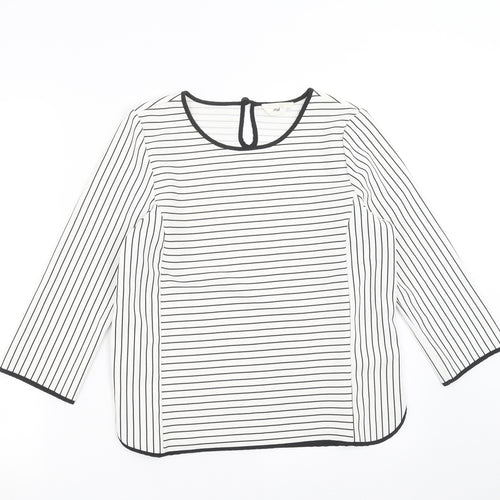 VERO MODA Womens White Striped  Basic Blouse Size S