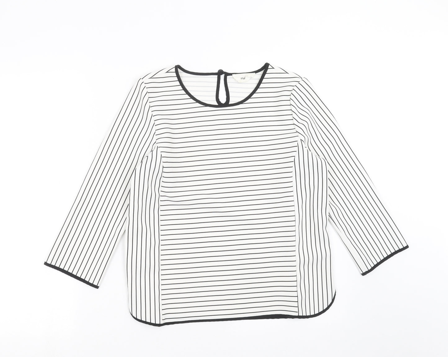 VERO MODA Womens White Striped  Basic Blouse Size S