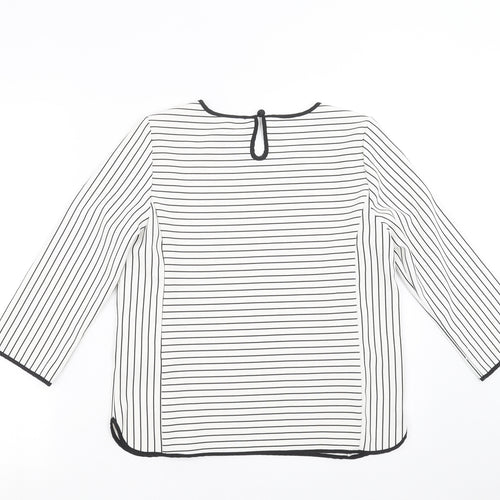 VERO MODA Womens White Striped  Basic Blouse Size S