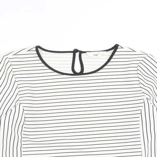 VERO MODA Womens White Striped  Basic Blouse Size S