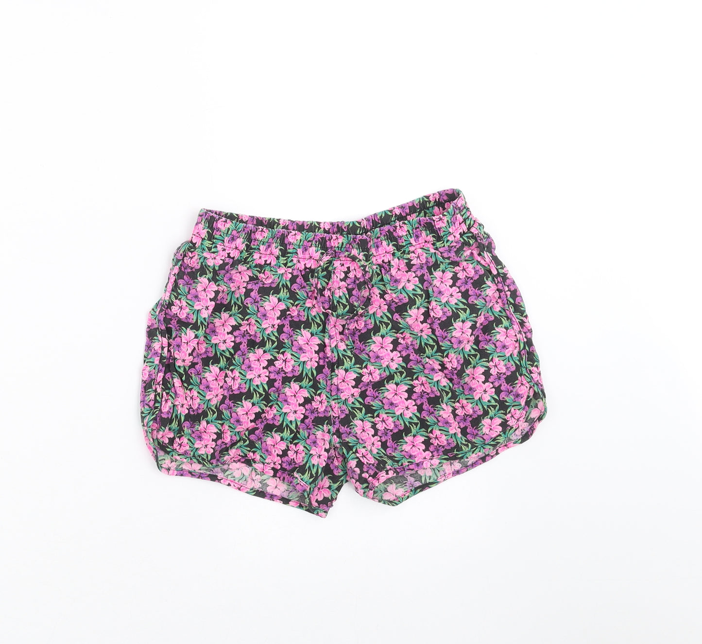 Young Dimension Girls Black Floral  Hot Pants Shorts Size 12-13 Years