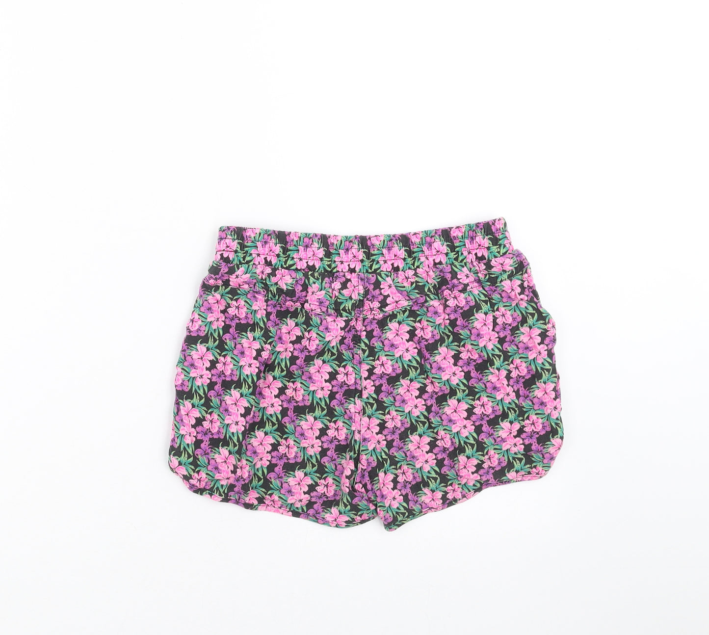 Young Dimension Girls Black Floral  Hot Pants Shorts Size 12-13 Years