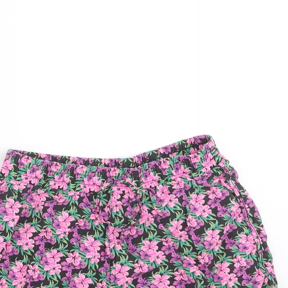 Young Dimension Girls Black Floral  Hot Pants Shorts Size 12-13 Years