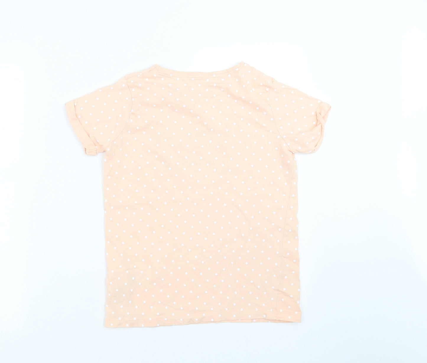 Primark Girls Pink Polka Dot  Basic T-Shirt Size 12-13 Years  - kindness