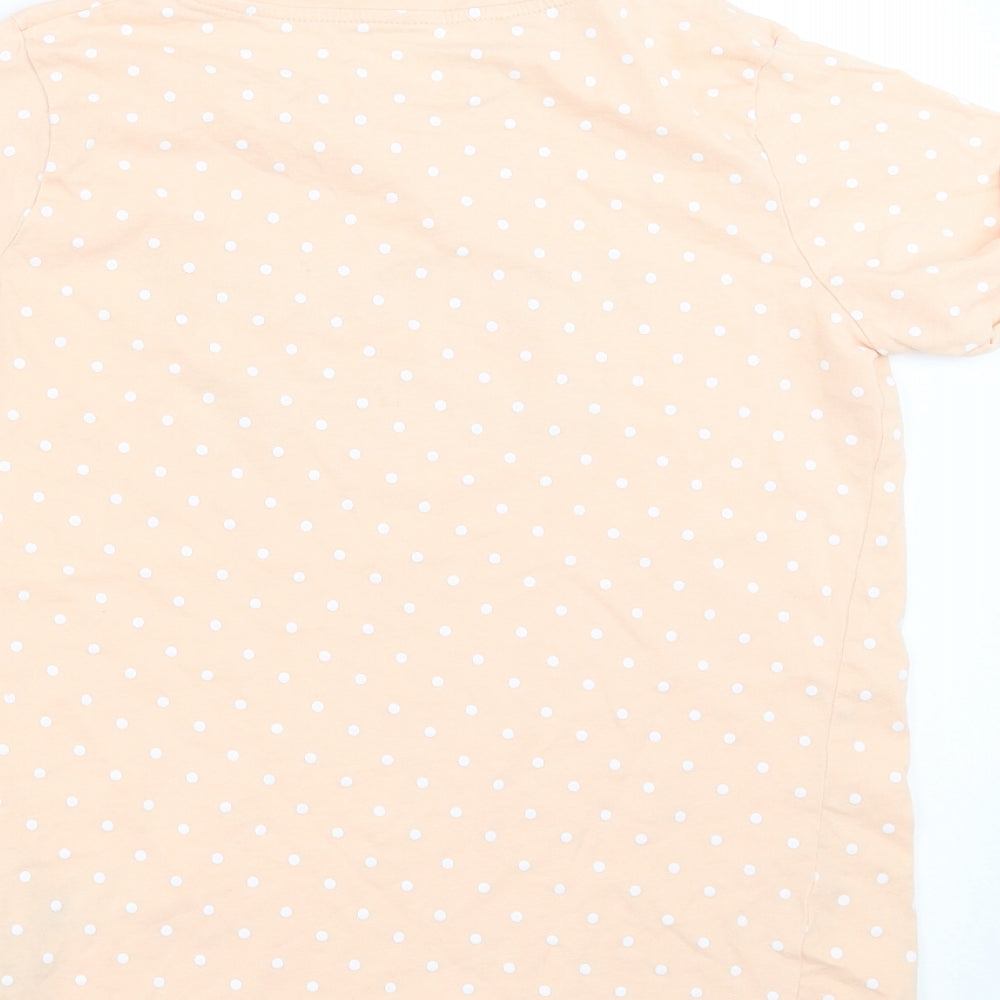 Primark Girls Pink Polka Dot  Basic T-Shirt Size 12-13 Years  - kindness