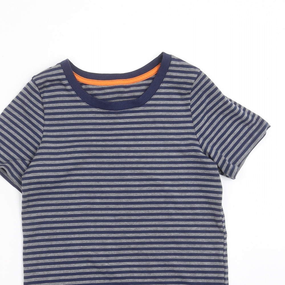 Marks and Spencer Boys Blue Striped  Basic T-Shirt Size 11-12 Years