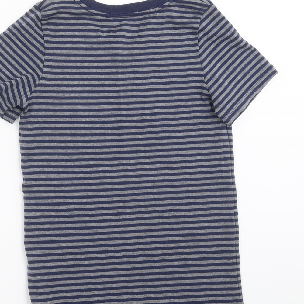 Marks and Spencer Boys Blue Striped  Basic T-Shirt Size 11-12 Years