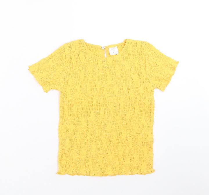 Zara Girls Yellow   Basic T-Shirt Size 10 Years