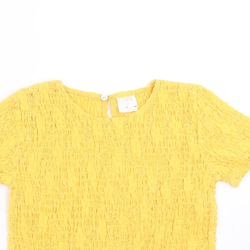 Zara Girls Yellow   Basic T-Shirt Size 10 Years