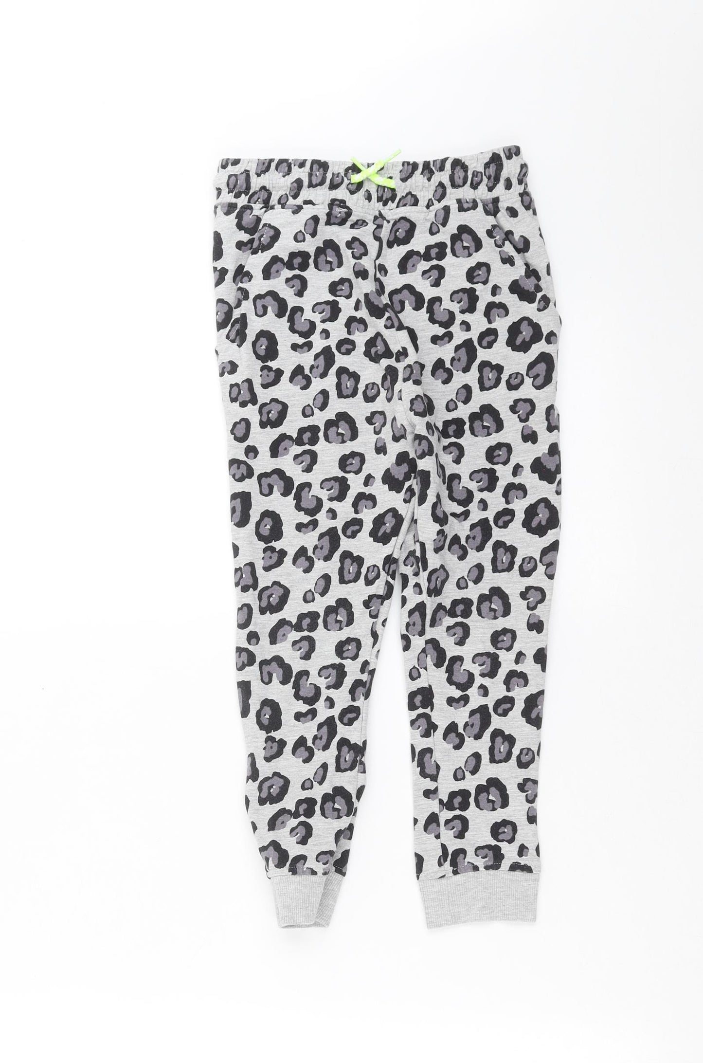 NEXT Girls Grey Animal Print  Jogger Trousers Size 8 Years