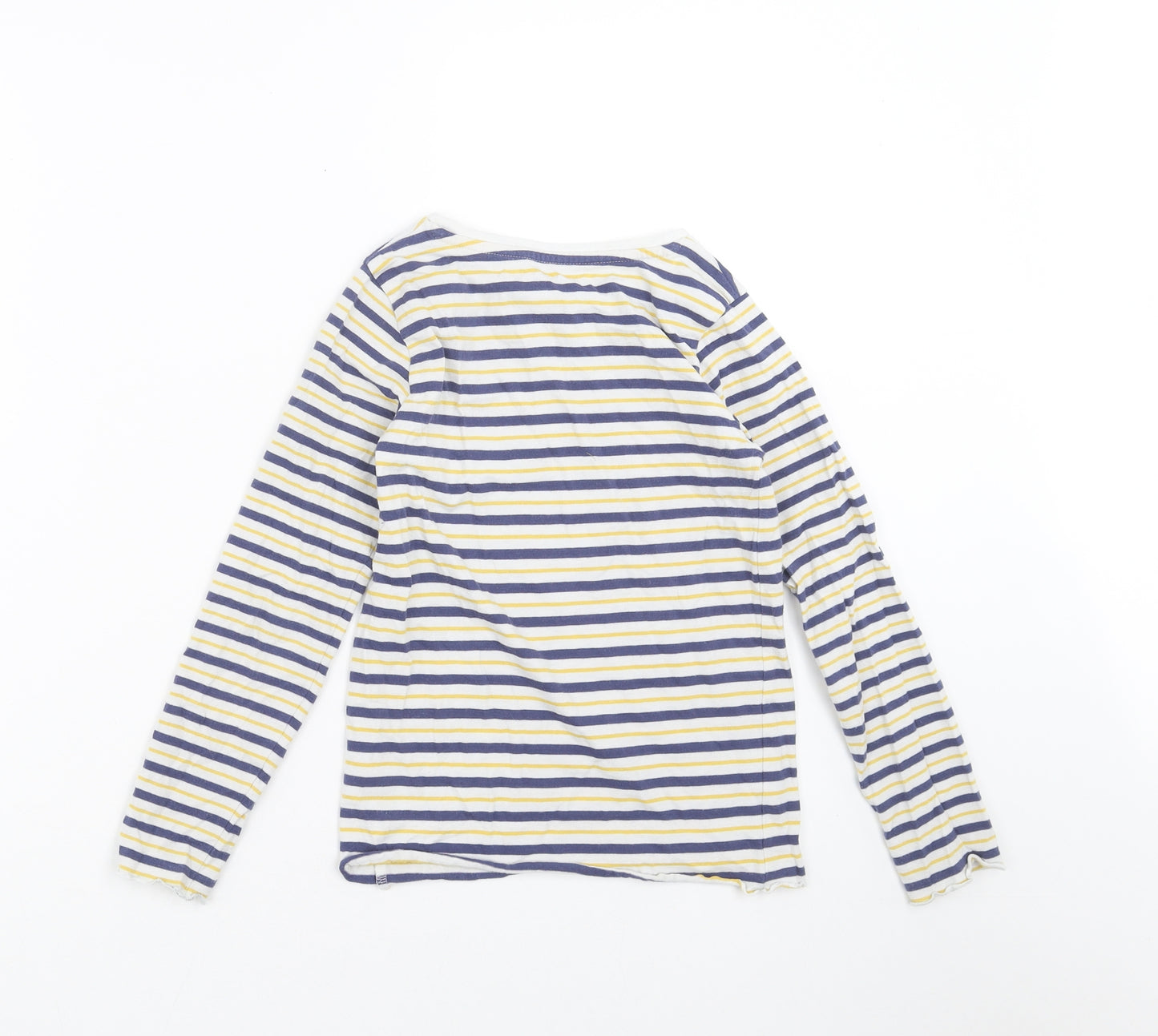 Nutmeg Girls White Striped  Basic T-Shirt Size 8-9 Years