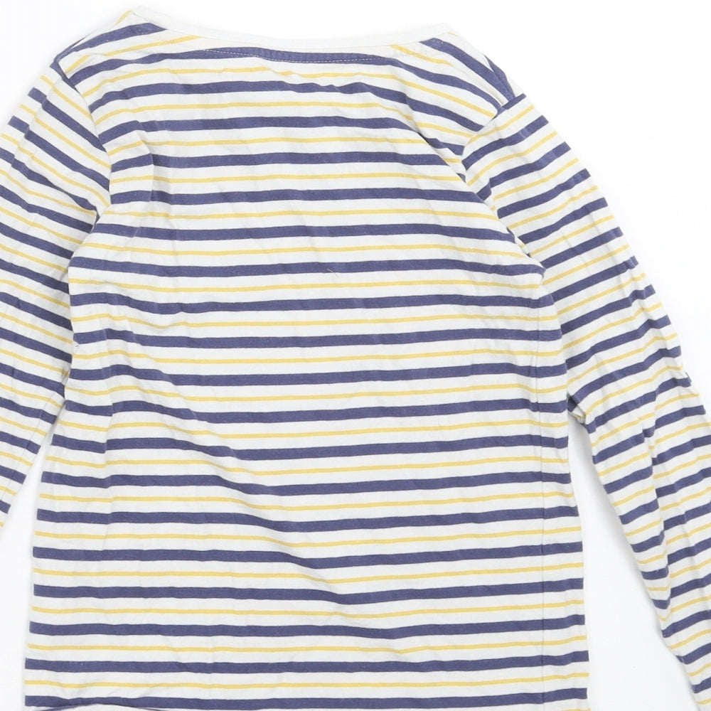 Nutmeg Girls White Striped  Basic T-Shirt Size 8-9 Years