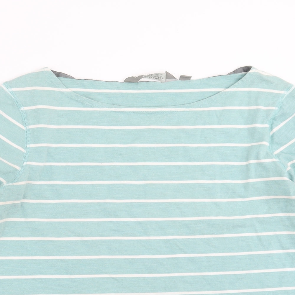 Mountain Warehouse Womens Green Striped  Basic T-Shirt Size 12