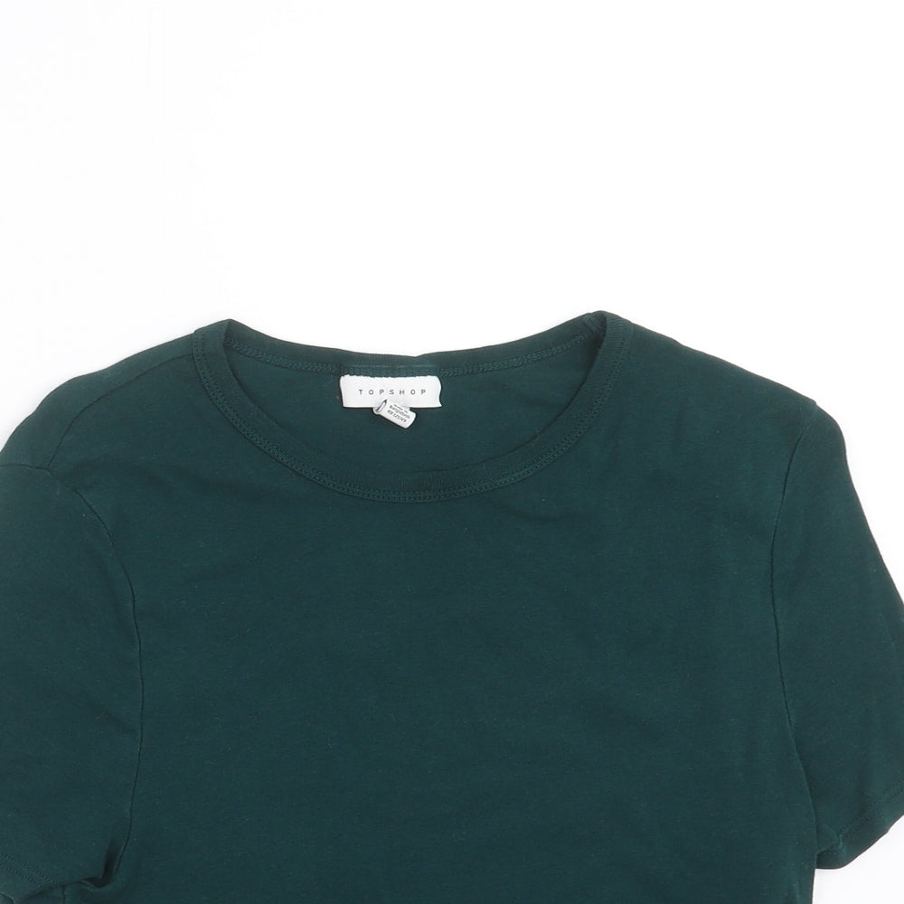 Topshop Womens Green   Basic T-Shirt Size 16