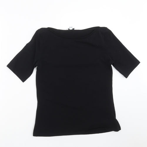 Warehouse Womens Black   Basic T-Shirt Size 12