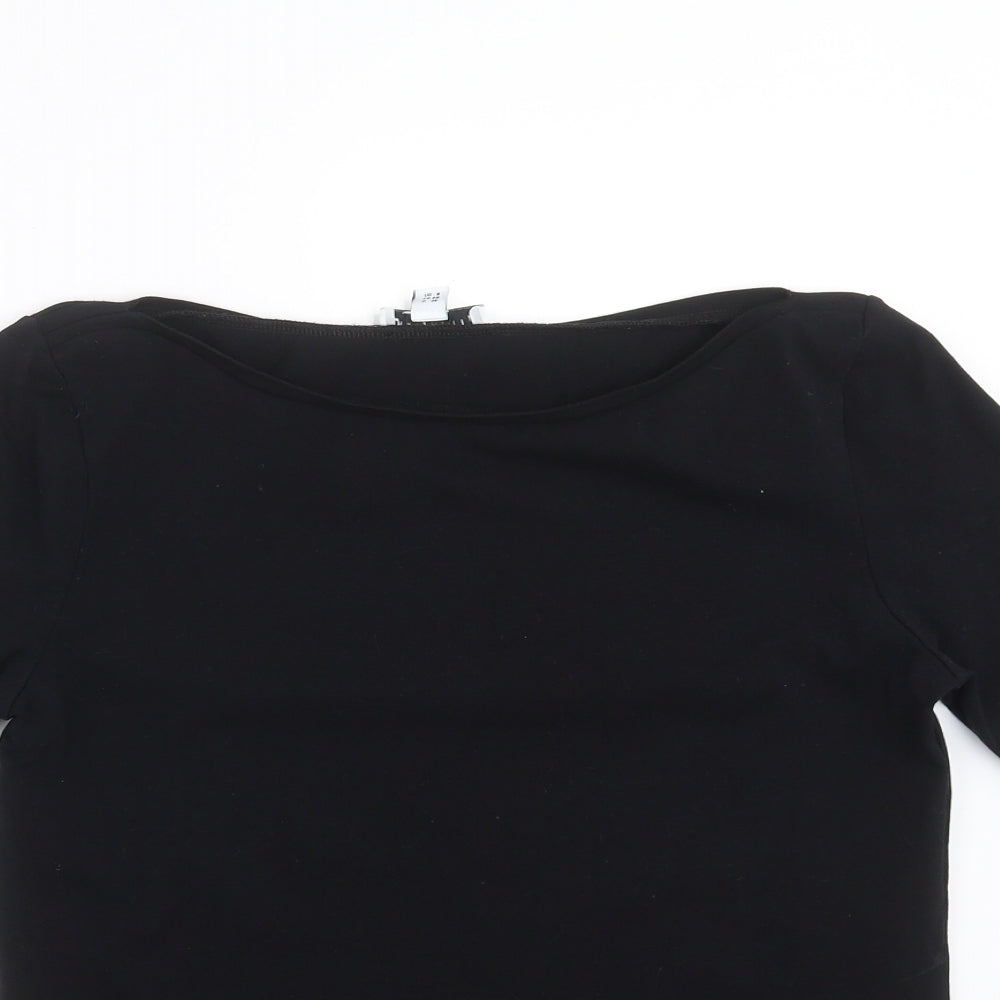 Warehouse Womens Black   Basic T-Shirt Size 12