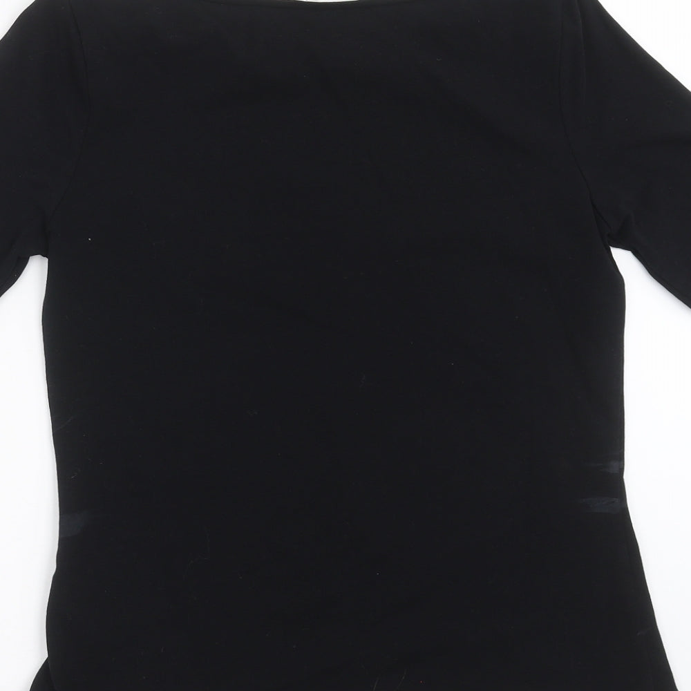 Warehouse Womens Black   Basic T-Shirt Size 12