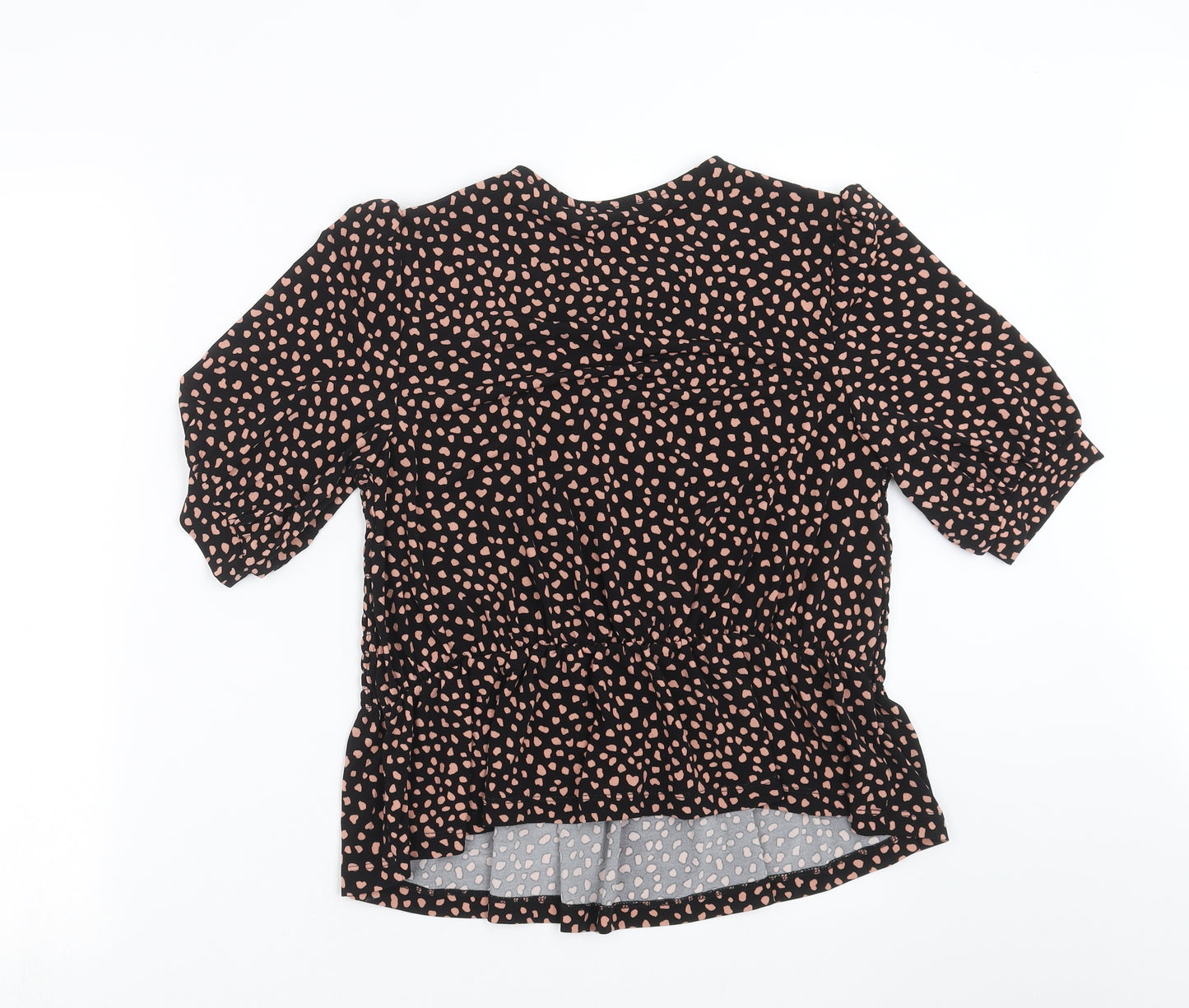 Oasis Womens Black Geometric  Basic Blouse Size S