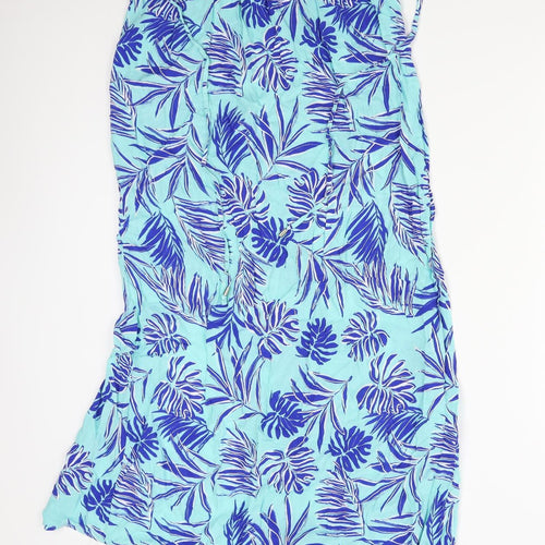 George Womens Blue Floral  Maxi Skirt Size 12