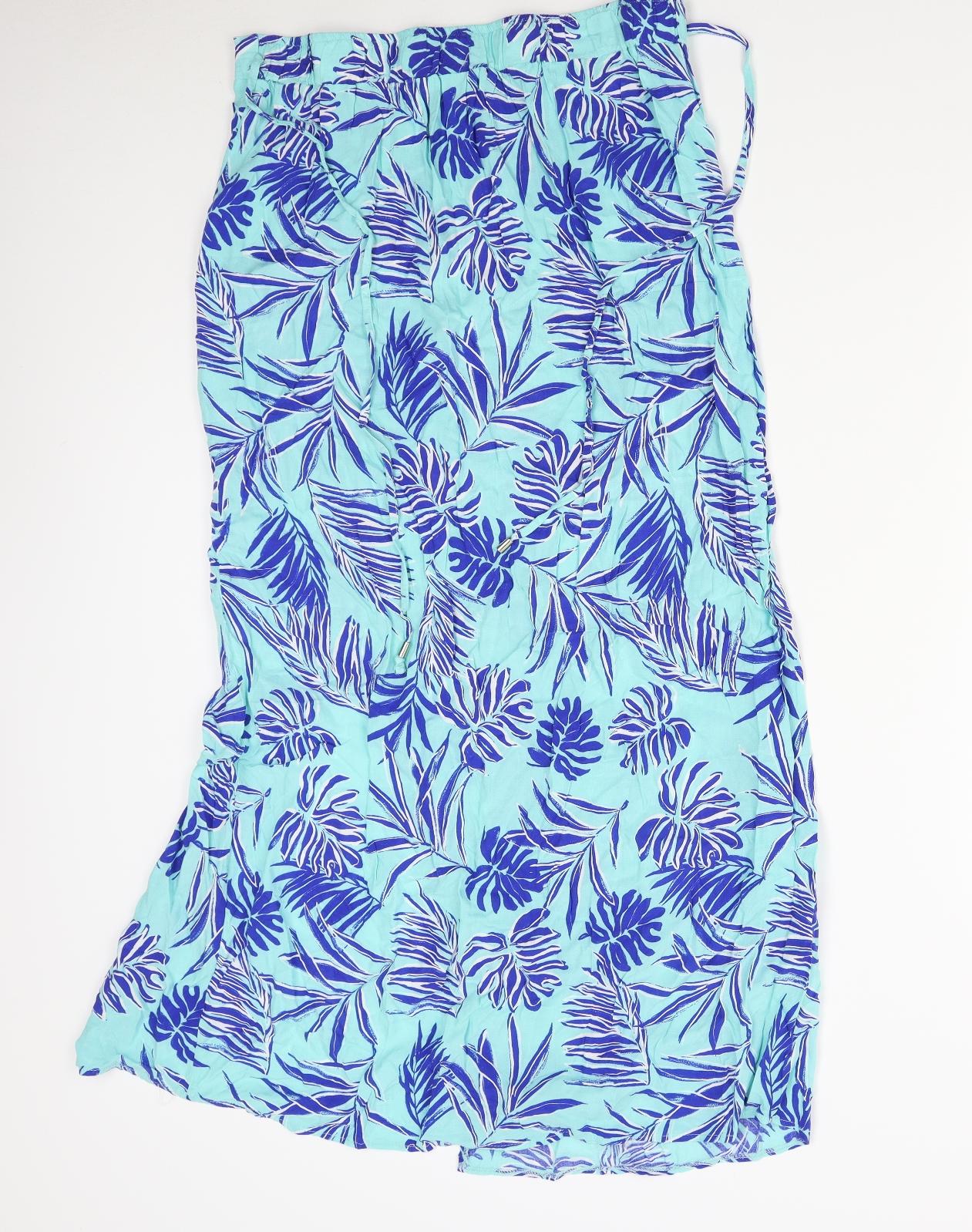 George Womens Blue Floral  Maxi Skirt Size 12