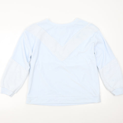 F&F Womens Blue Solid Fleece  Pyjama Pants Size M