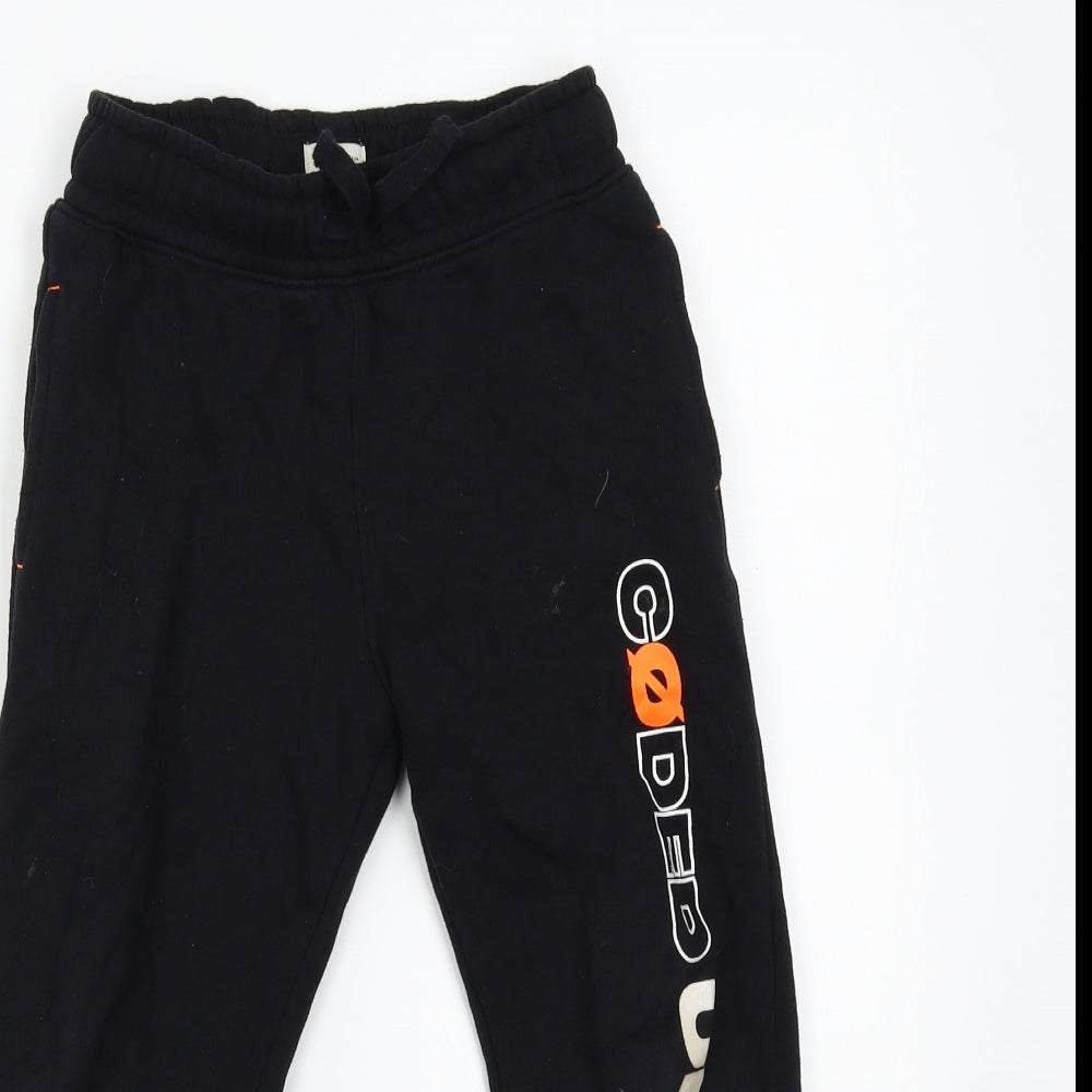 F&F Boys Black   Sweatpants Trousers Size 5-6 Years