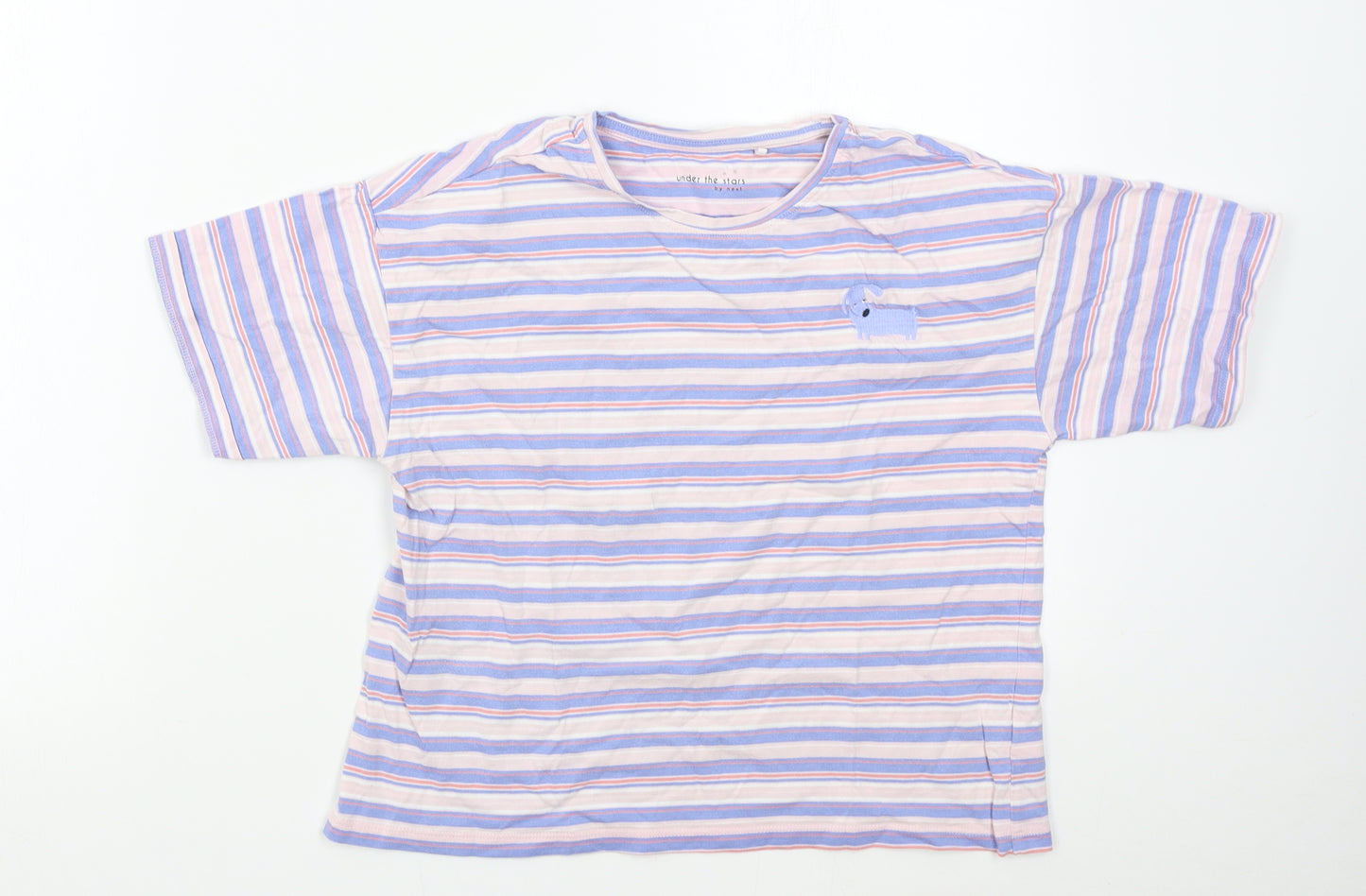 NEXT Girls Multicoloured Striped  Basic T-Shirt Size XS  - Dog