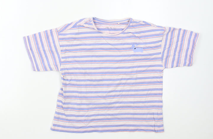 NEXT Girls Multicoloured Striped  Basic T-Shirt Size XS  - Dog