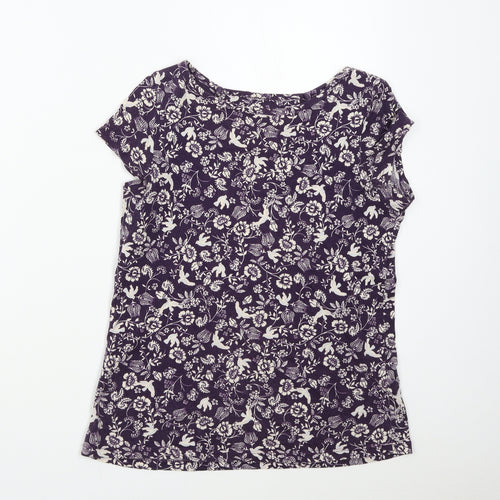 Dorothy Perkins Womens Purple Floral  Basic T-Shirt Size XS