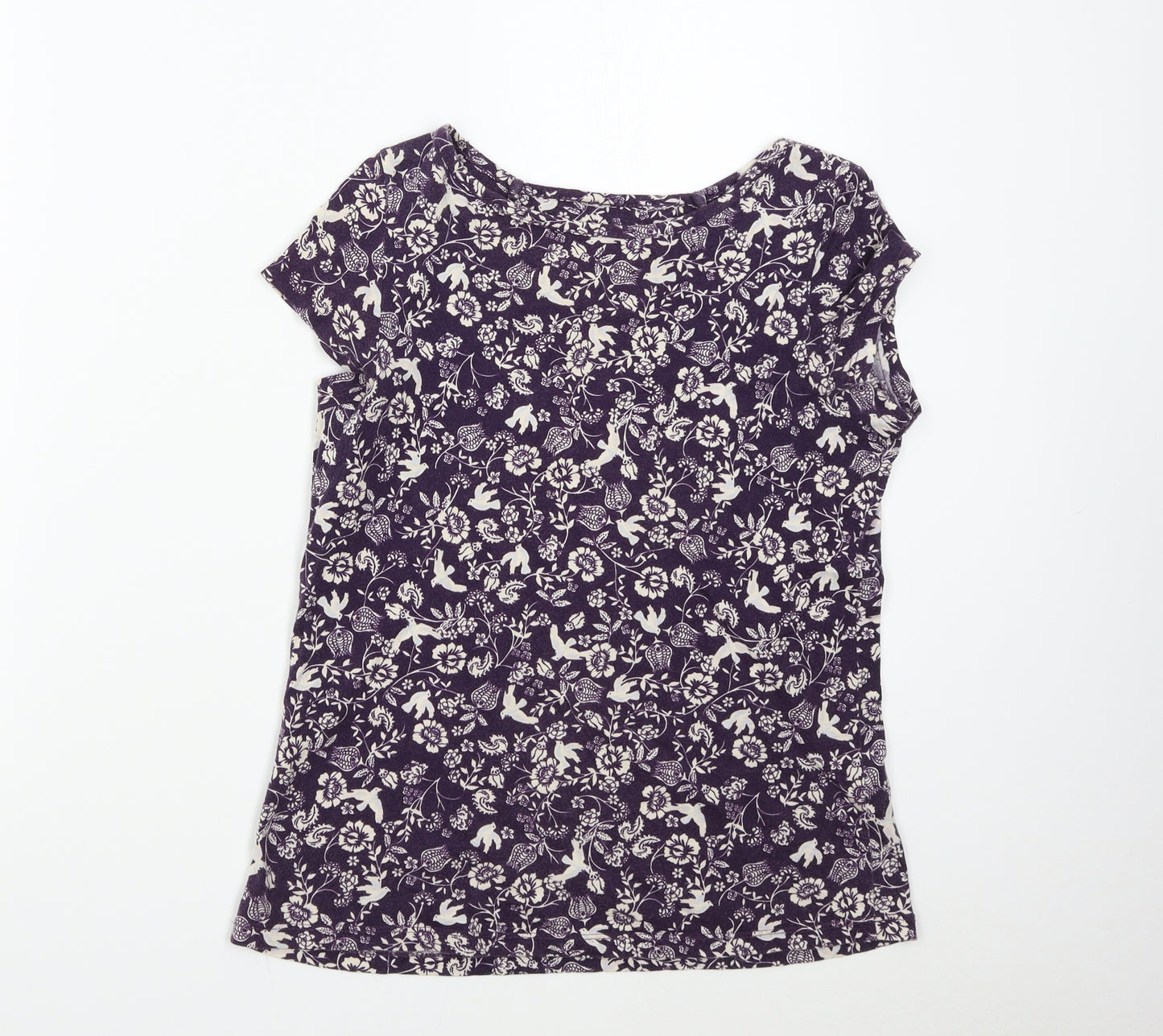 Dorothy Perkins Womens Purple Floral  Basic T-Shirt Size XS
