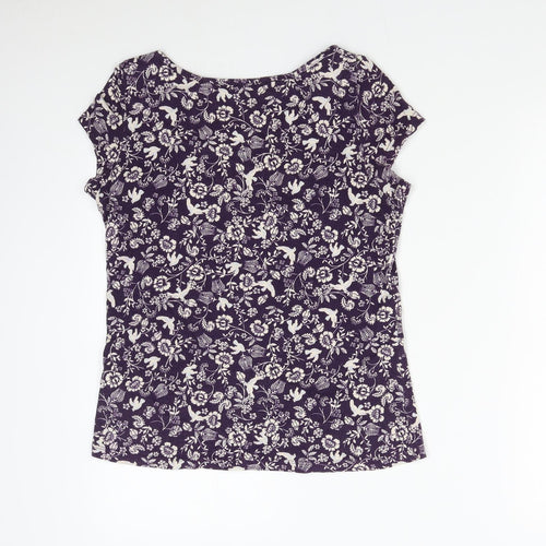 Dorothy Perkins Womens Purple Floral  Basic T-Shirt Size XS