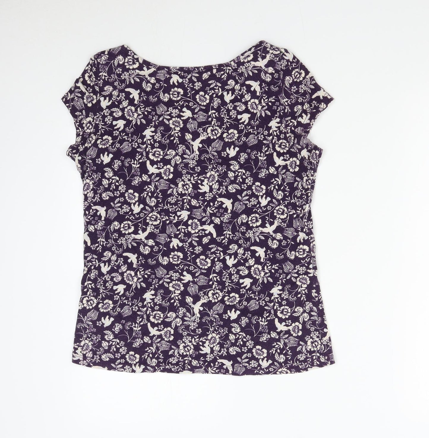 Dorothy Perkins Womens Purple Floral  Basic T-Shirt Size XS