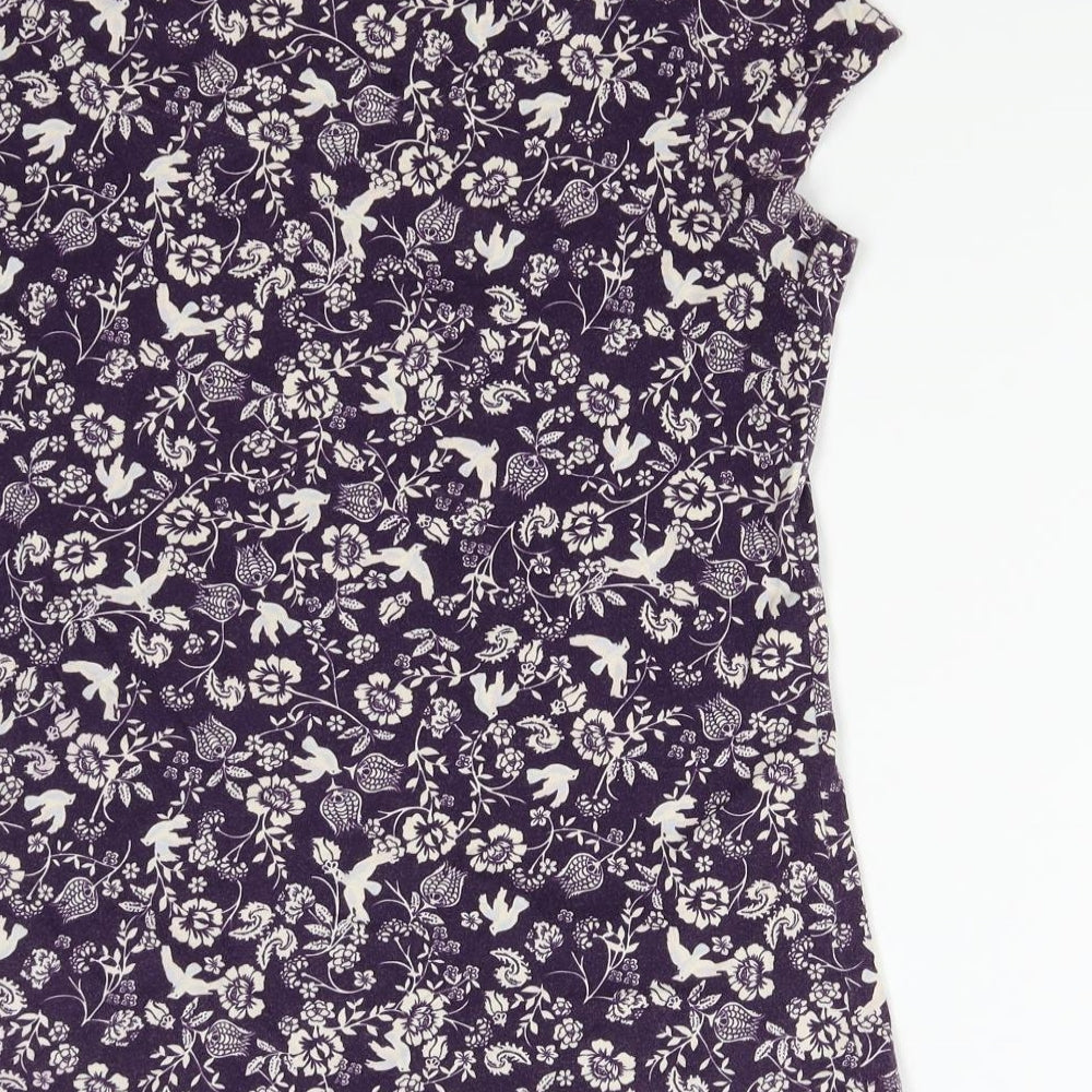 Dorothy Perkins Womens Purple Floral  Basic T-Shirt Size XS