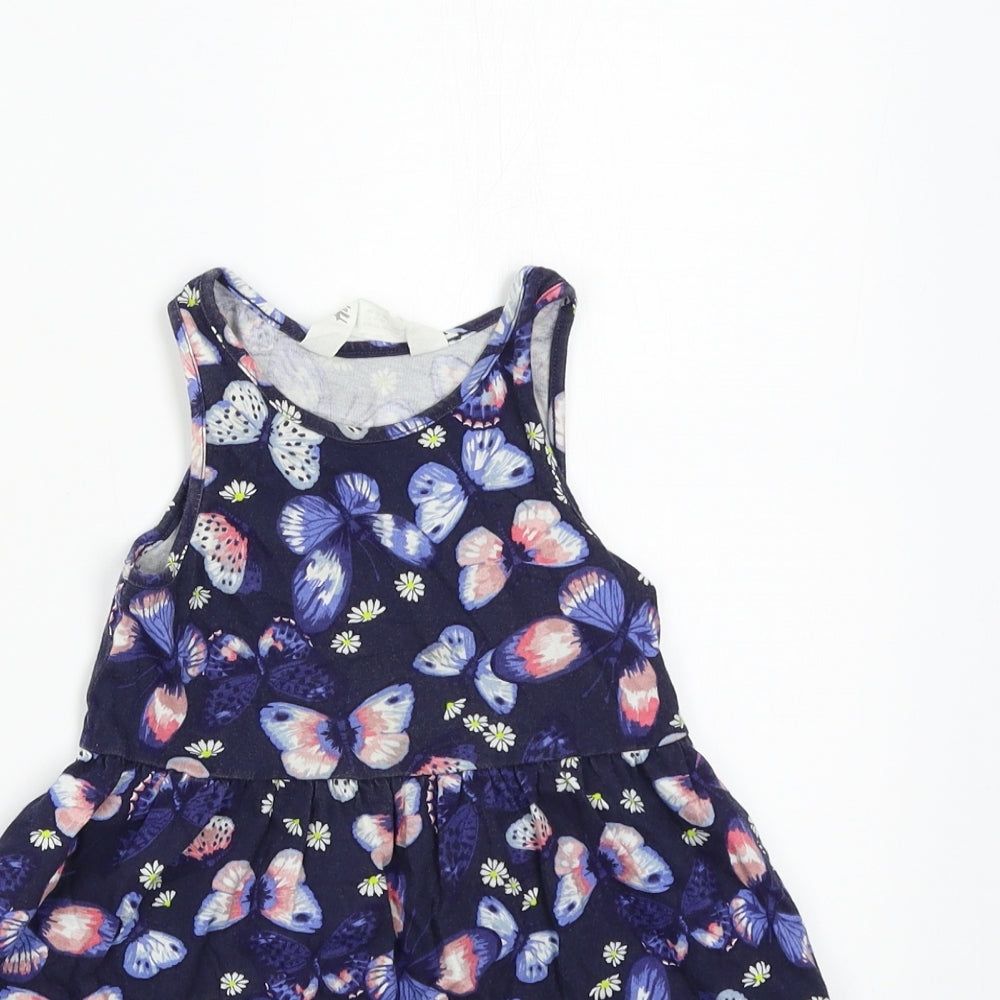 H&M Girls Blue Floral T-Shirt Dress Size 18-24 Months Preworn H&M Girls Blue Floral T-Shirt Dress Size 18-24 Months Preworn