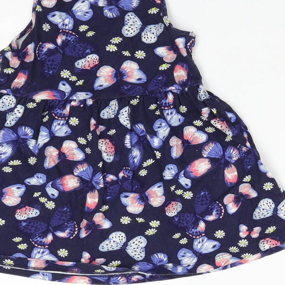 H&M Girls Blue Floral T-Shirt Dress Size 18-24 Months – Preworn