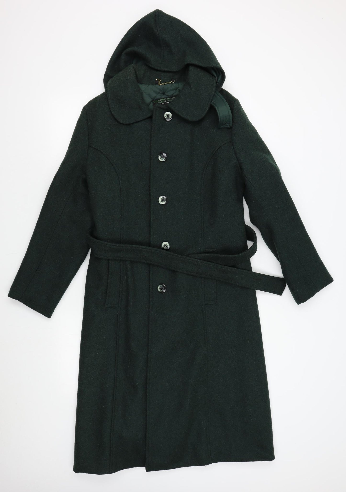 Robert Hirst Womens Green   Overcoat Coat Size M