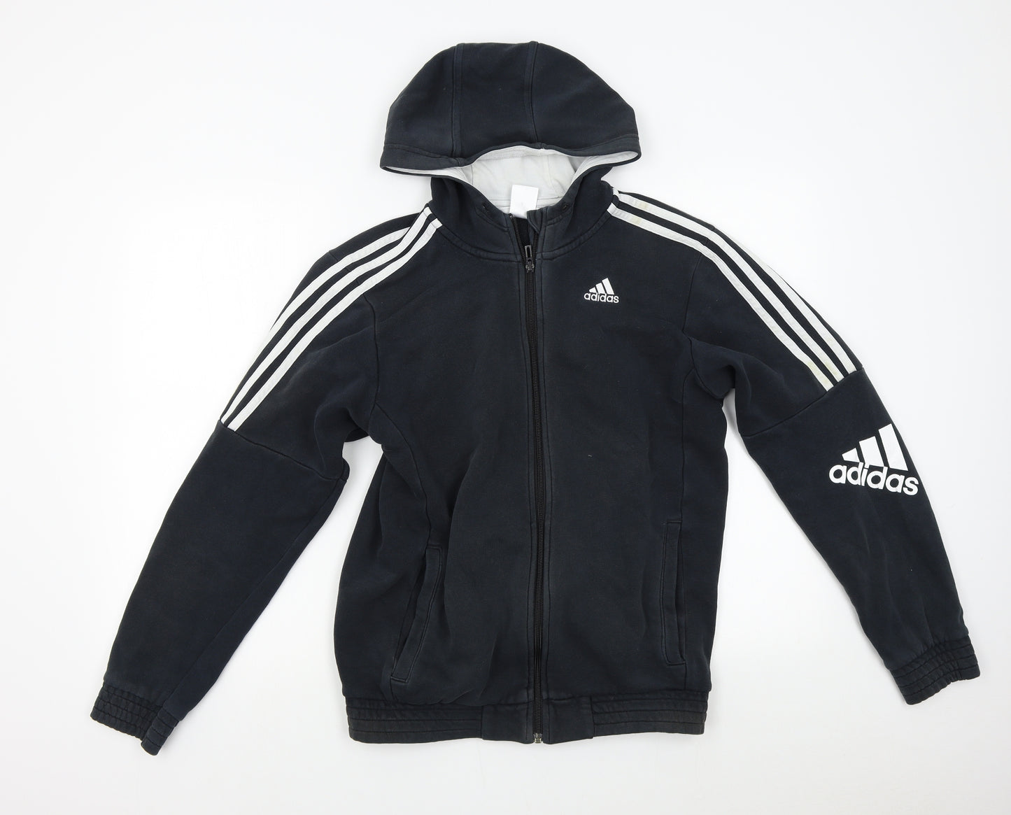 adidas Mens Black   Full Zip Hoodie Size S