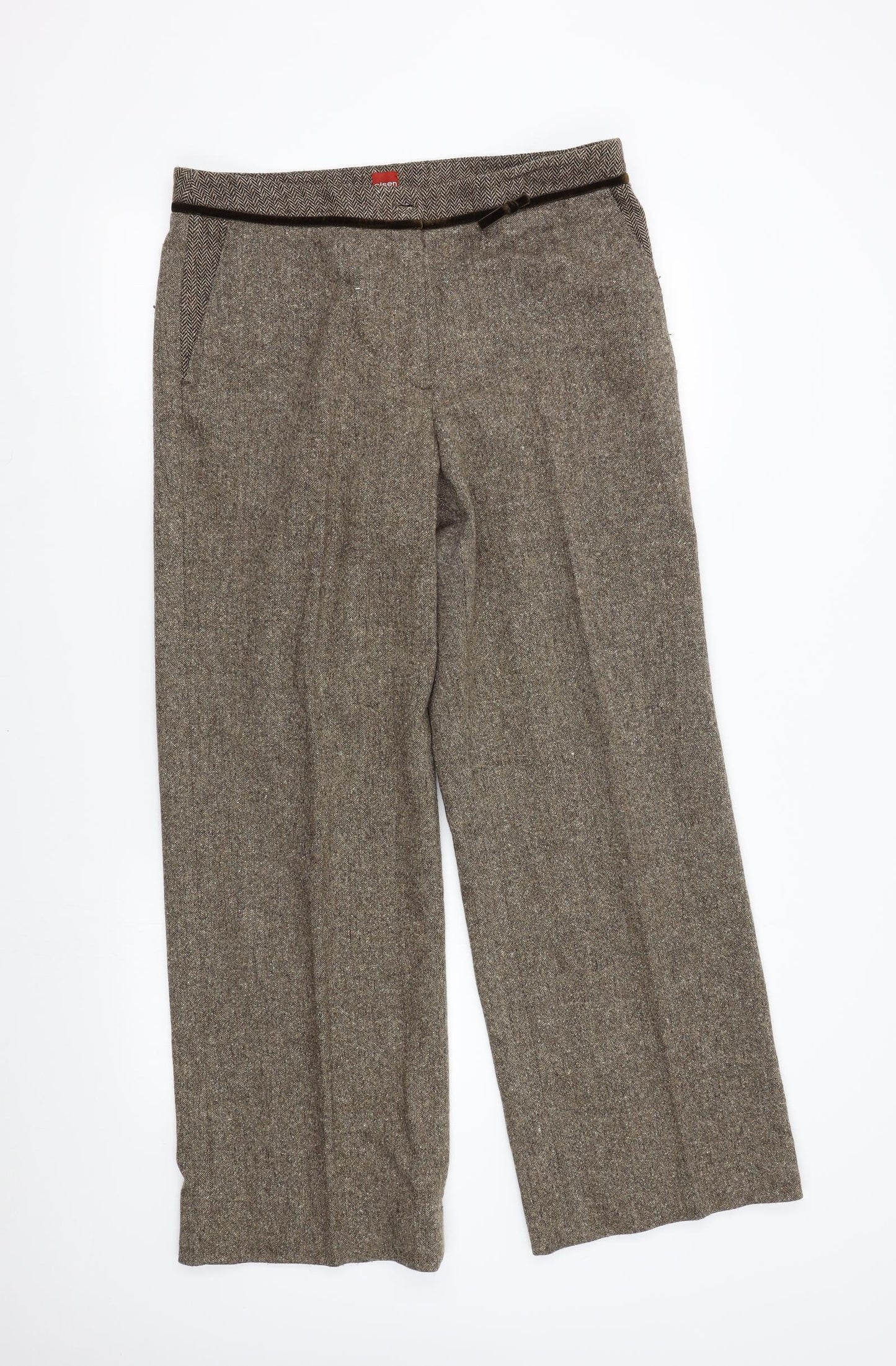 Olsen Womens Brown  Tweed Trousers  Size 16 L30 in