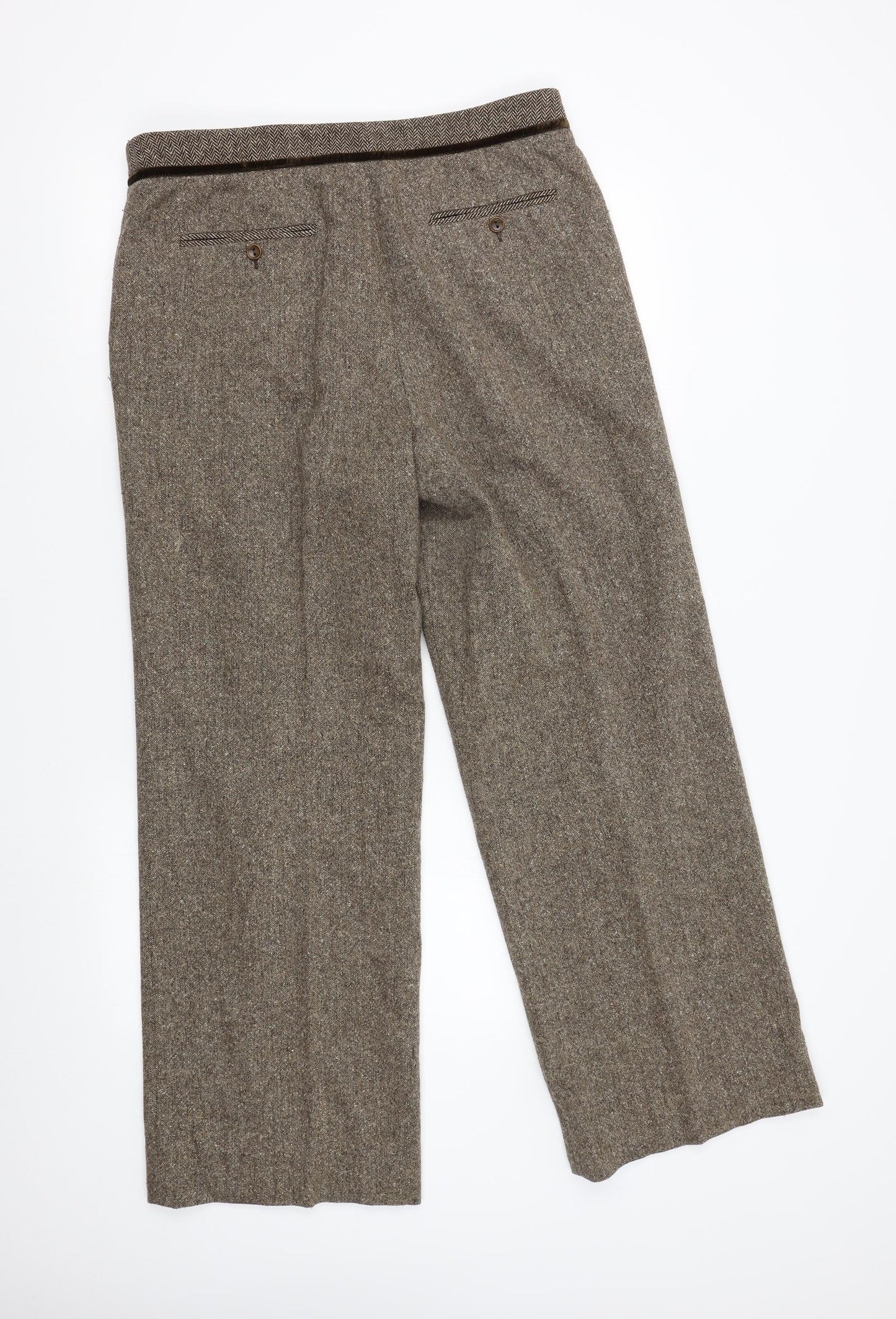 Olsen Womens Brown  Tweed Trousers  Size 16 L30 in