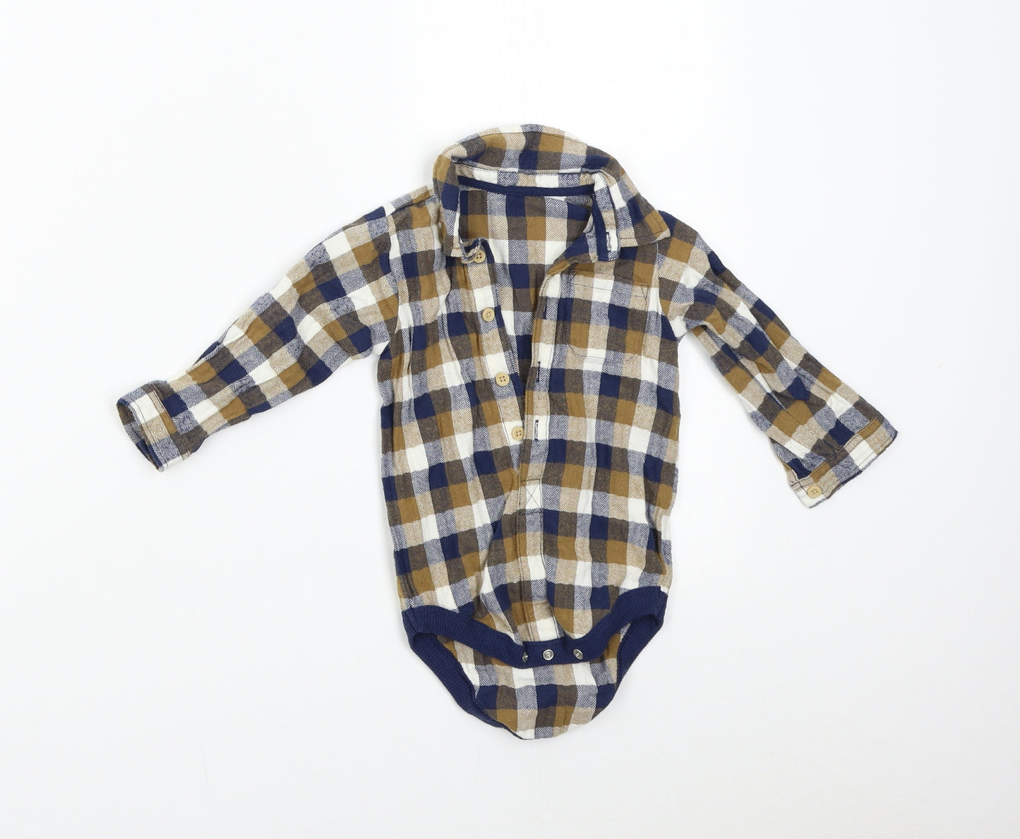 Matalan Baby Multicoloured Check  Babygrow One-Piece Size 9-12 Months