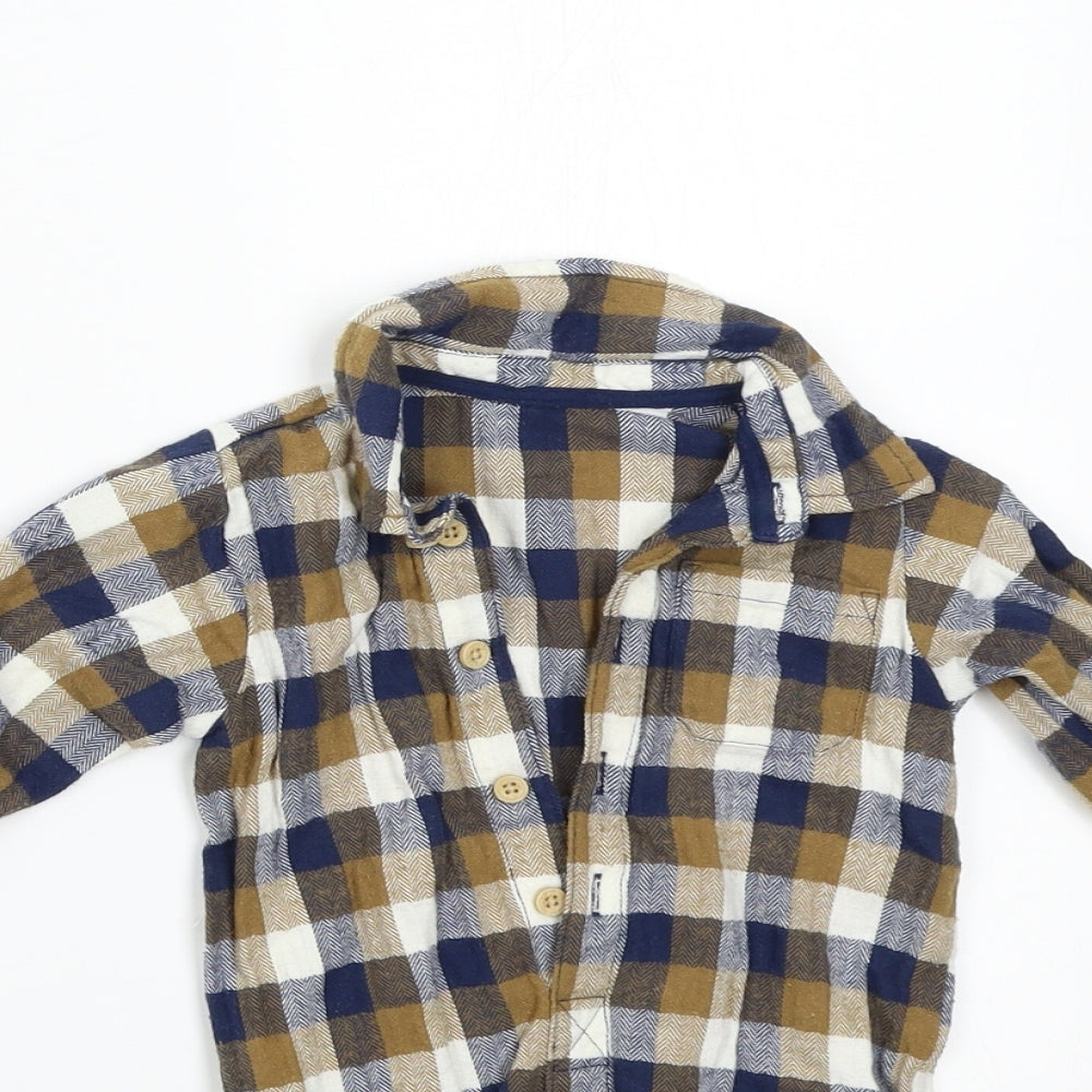 Matalan Baby Multicoloured Check  Babygrow One-Piece Size 9-12 Months