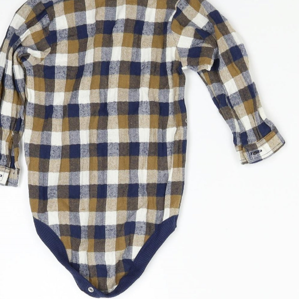 Matalan Baby Multicoloured Check  Babygrow One-Piece Size 9-12 Months