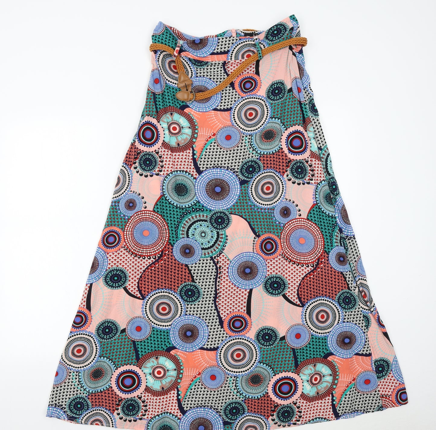 Izabel Womens Multicoloured Geometric  Maxi Skirt Size 8