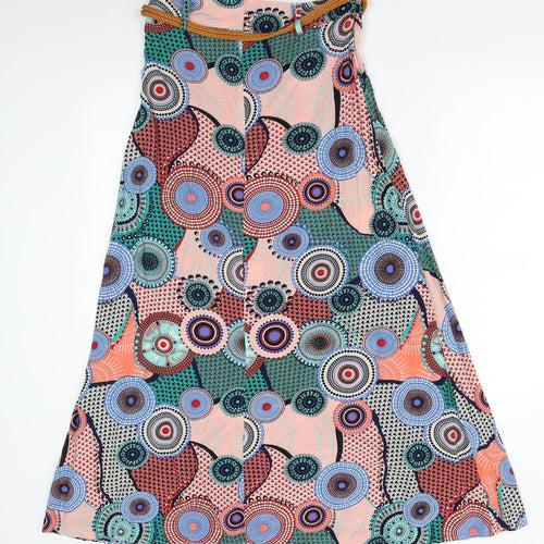 Izabel Womens Multicoloured Geometric  Maxi Skirt Size 8