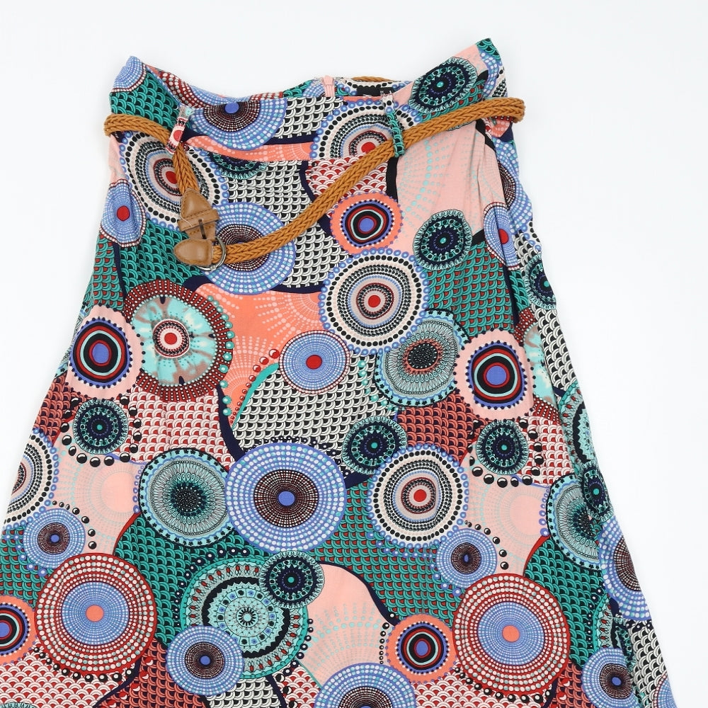 Izabel Womens Multicoloured Geometric  Maxi Skirt Size 8