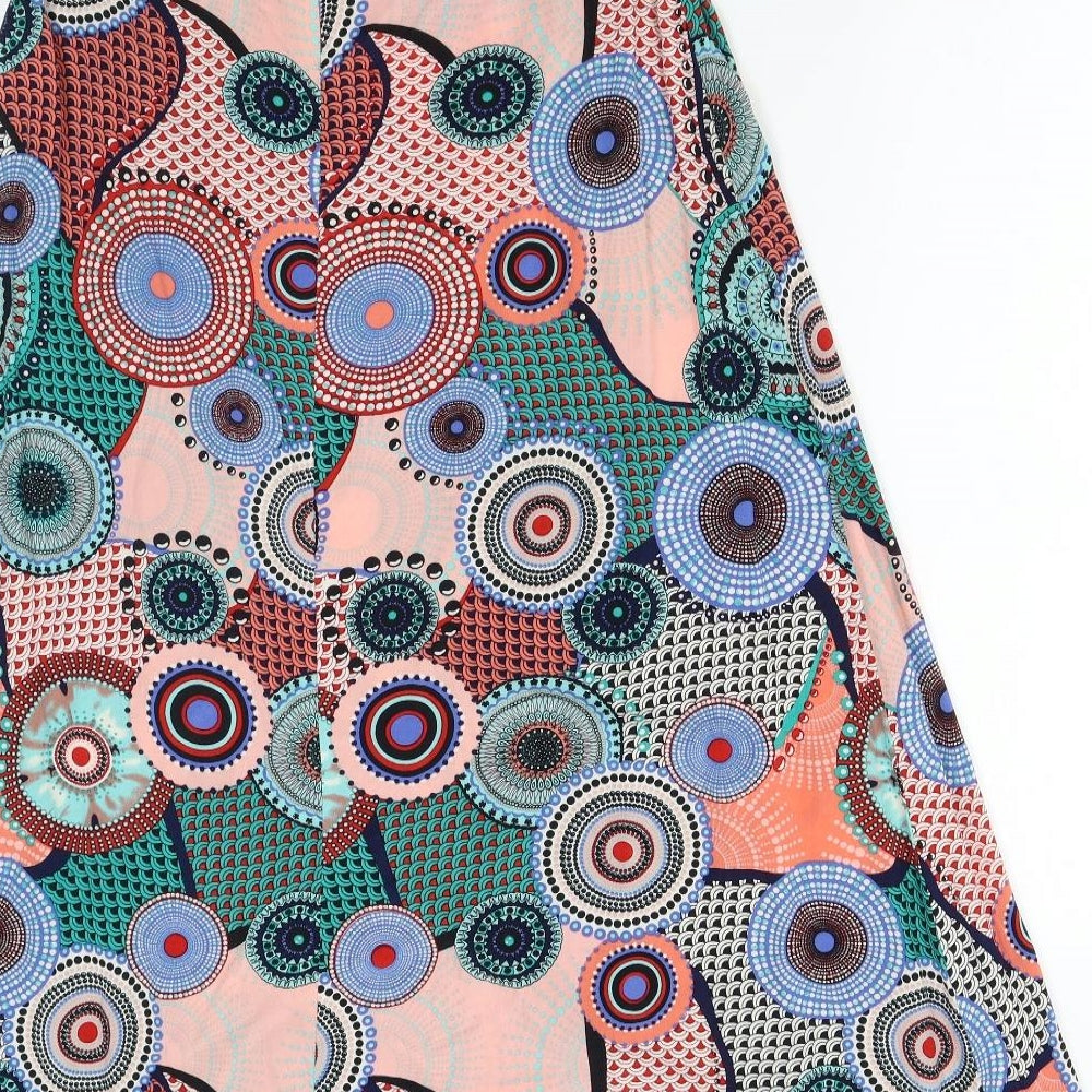 Izabel Womens Multicoloured Geometric  Maxi Skirt Size 8