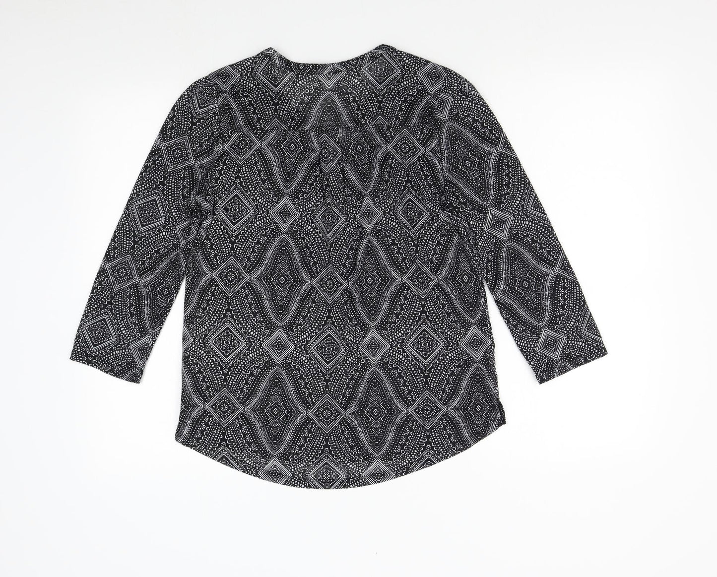 H&M Womens Black Geometric  Basic Blouse Size XS