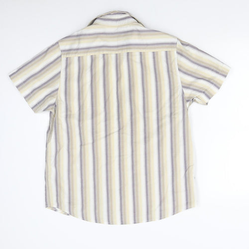 BHS Mens Beige Striped   Button-Up Size M