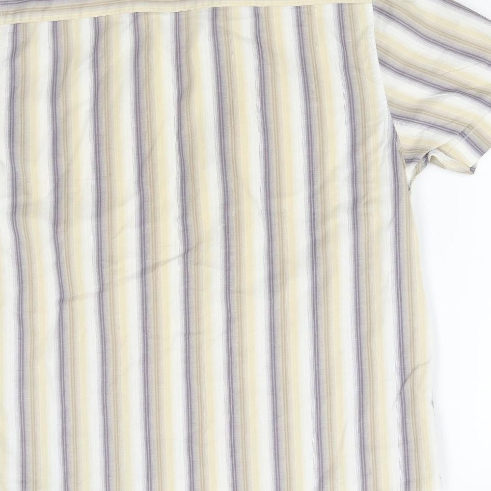 BHS Mens Beige Striped   Button-Up Size M